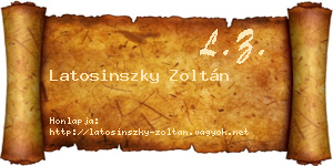 Latosinszky Zoltán névjegykártya